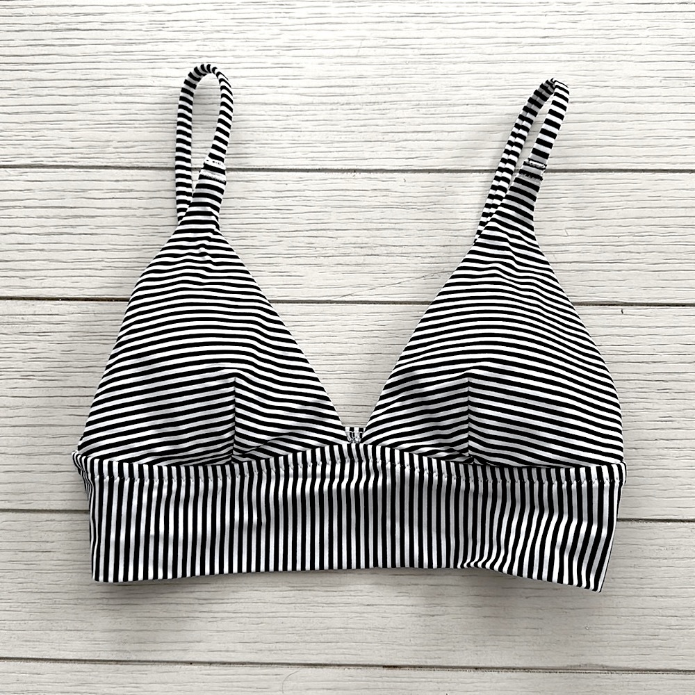 aerie Printed Longline Triangle Bikini Swim Top
